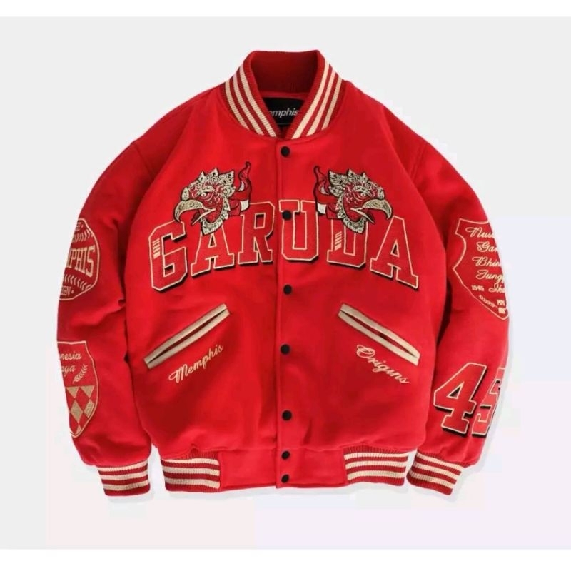 MemphisOrigins Varstity Garuda [Limited Edition] 100% Original Jacket Varstity Pria Wanita