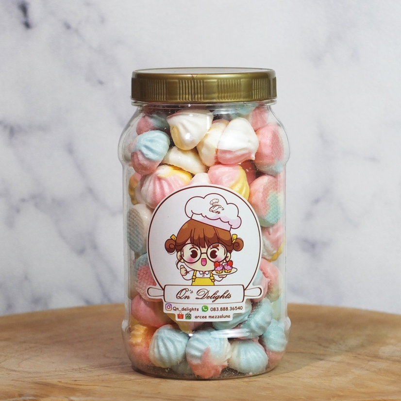 

Swiss Meringue Cookies Kue Busa toples 500ml By Qn's delights