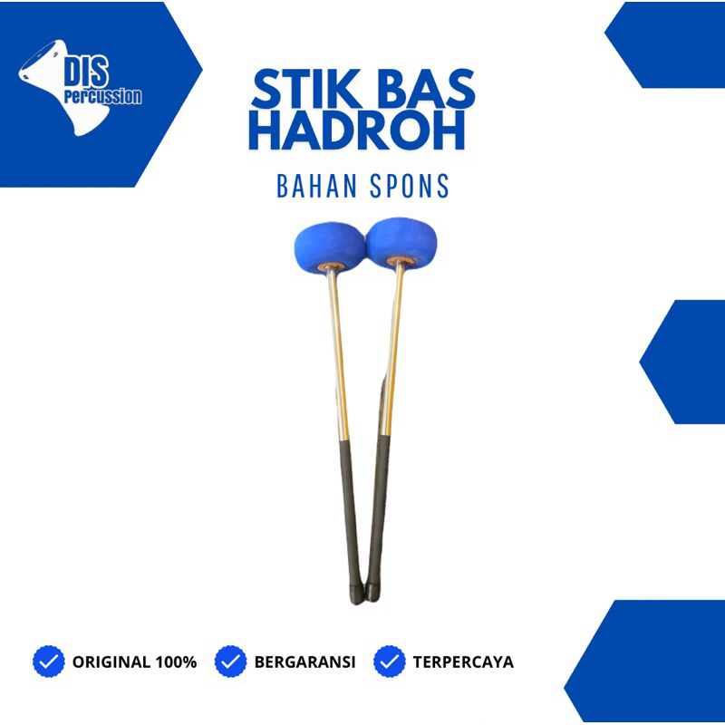 ( 1 PASANG ) STIK/PEMUKUL BEDUG BAS JIDUR HABSY REBANA HADROH BAHAN STENLIS