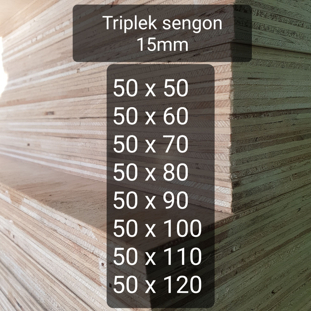 Triplek custom sengon 15mm plywood multiplek halus 2 sisi lebar 50 cm