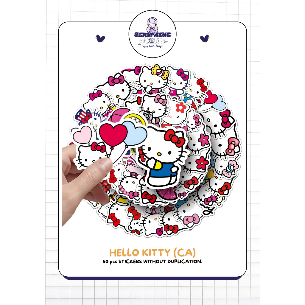 

STICKER PACK DAILY VINYL WATERPROOF | HELLO KITTY 50PCS | DECORATION STICKER for Tumbler Koper Laptop Helm Casing