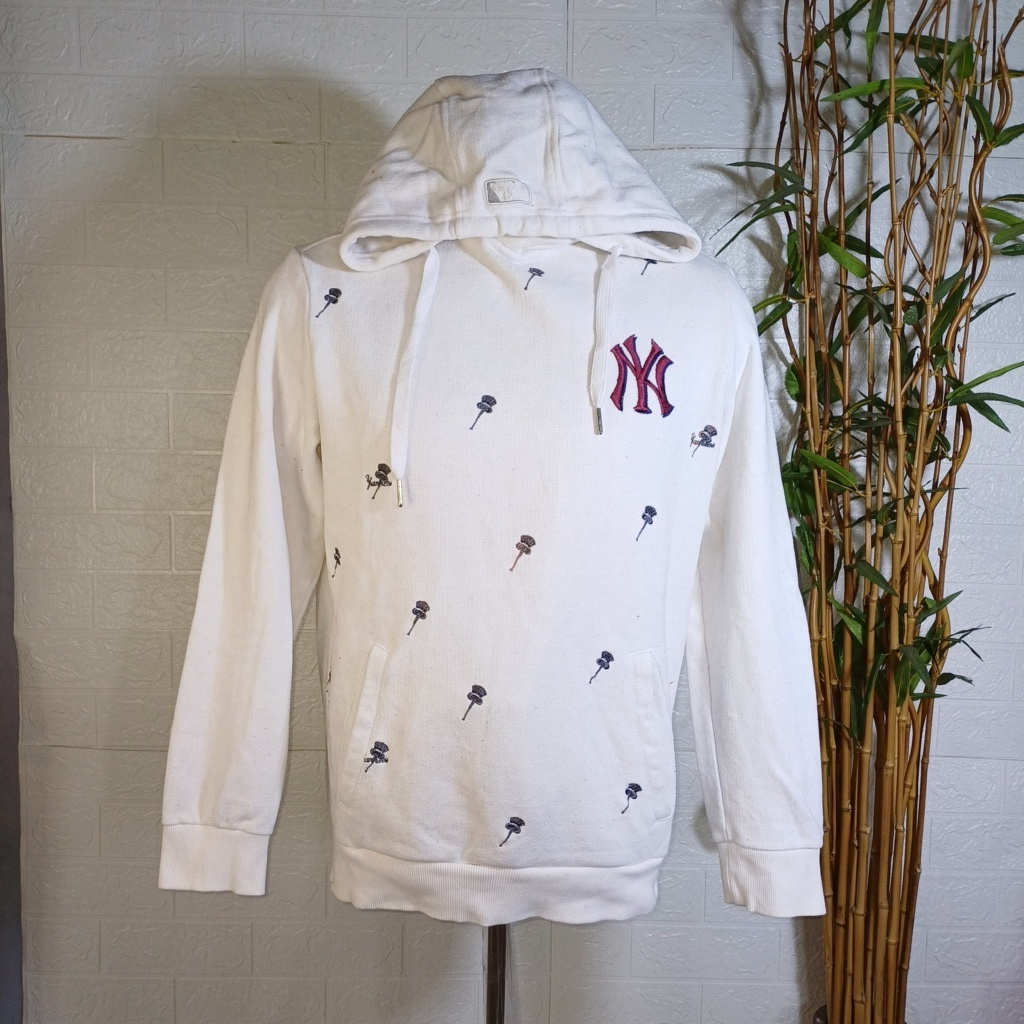 HOODIE MLB NEWYORK YANKEES ORIGINAL (SECOND BRANDED) SIZE M, PUTIH, HD0086