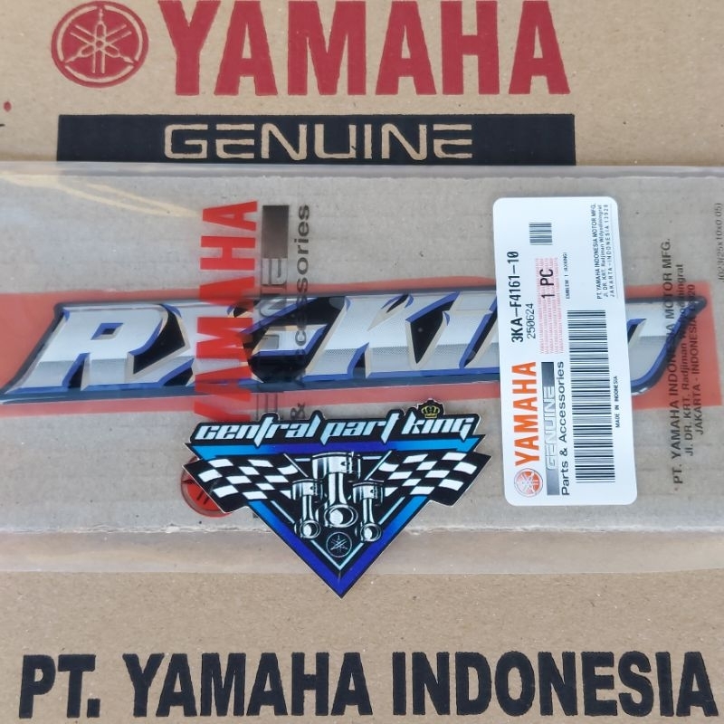 EMBLEM LOGO TANGKI RX KING 2002 HIJAU BOTOL, STIKER DOP BOX AKI RX KING 2003 BIRU ORIGINAL YAMAHA 3K