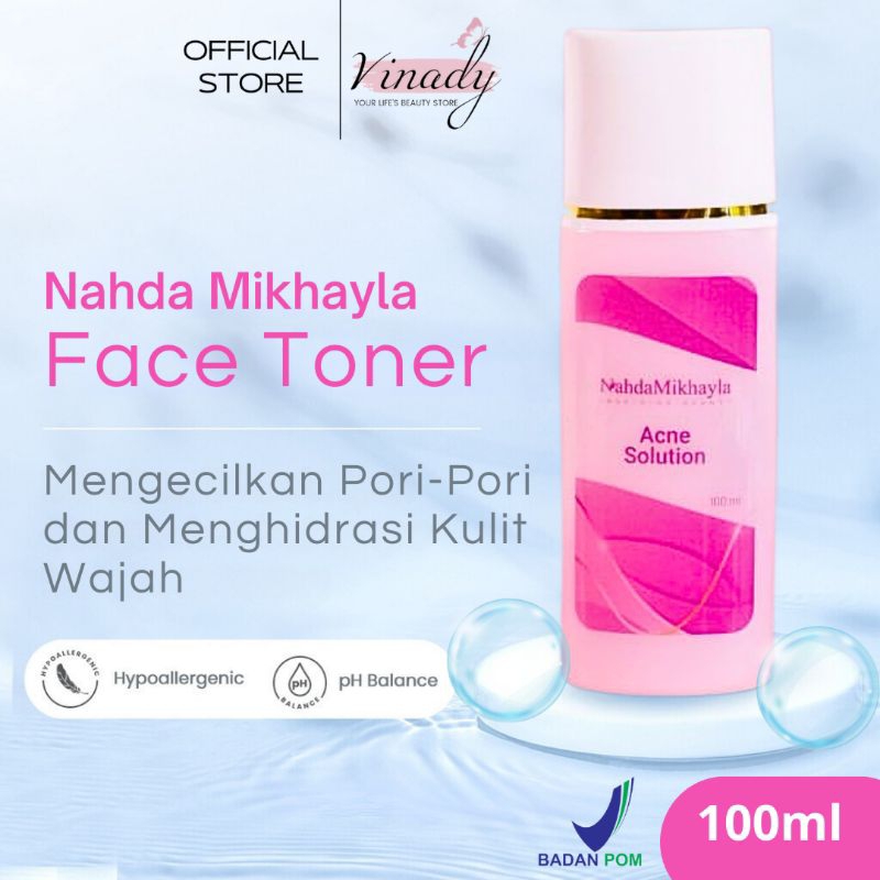 Toner Nahda Skincare ORI 100ml - Solution Wajah Acne dan Normal Untuk Membersihkan Pori-Pori Wajah