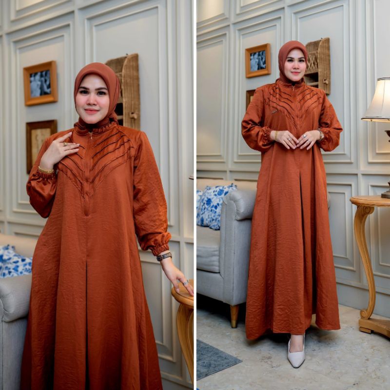 GAMIS POLOS BUSUI SILK SUTRA MODEL V TERBARU DRESS POLOS BUSUI BEST SELLER STANDAR JUMBO