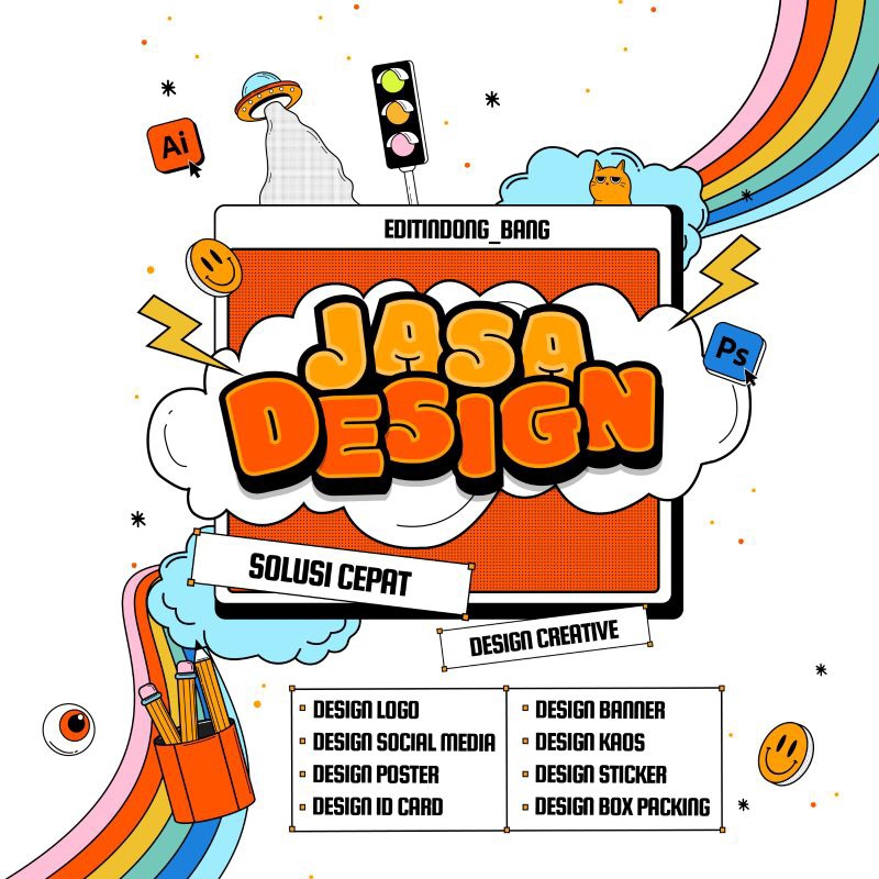 JASA DESIGN GRAFIS, DESIGN LOGO, STICKER, POSTER, BANNER, KAOS, UNDANGAN