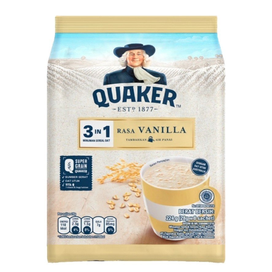 

QUAKER Oats 3 in 1 Vanila Bag 8 x 28 g