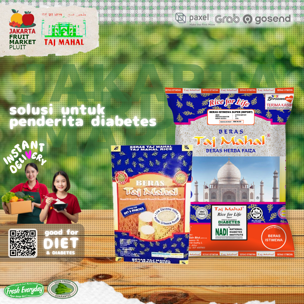 

BERAS TAJ MAHAL all size 1 5 kg karbohidrat rendah untuk diabets
