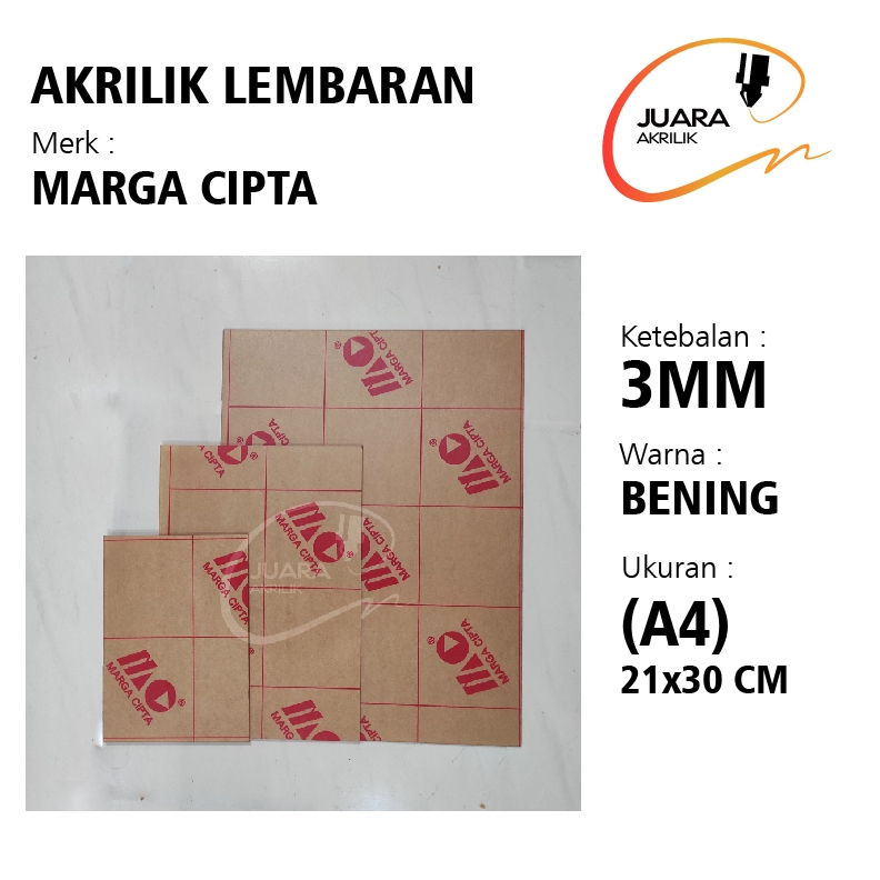 

AKRILIK LEMBARAN A4 | 3MM BENING