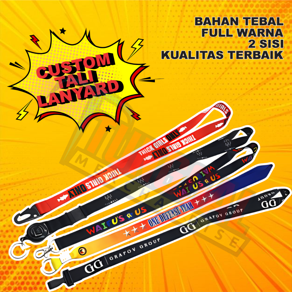 

CUSTOM TALI LANYARD ID CARD PRINTING 2 CM FULL WARNA