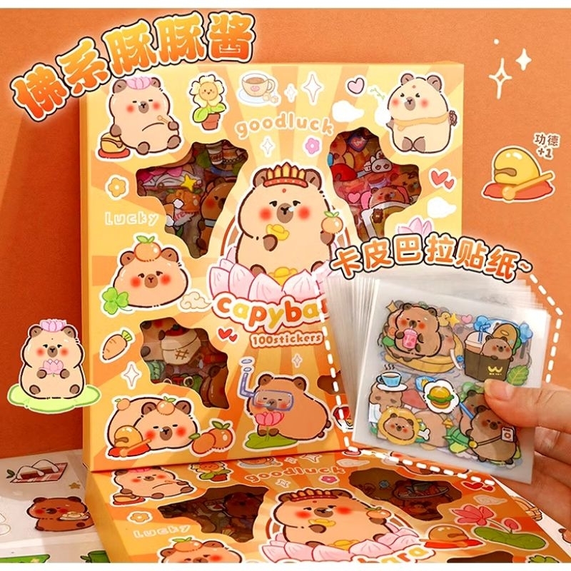 

sticker box capybara isi 100 pcs