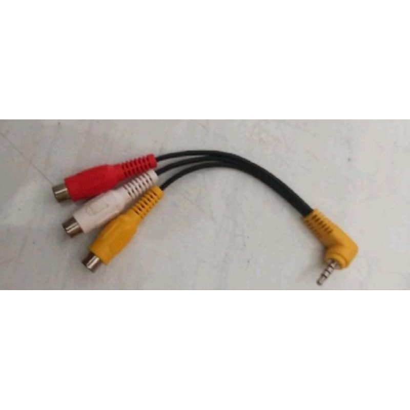 kabel jack 3.5 mm garis 3 RCA to 3 RCA female / 3.5mm male  to 3 RCA female