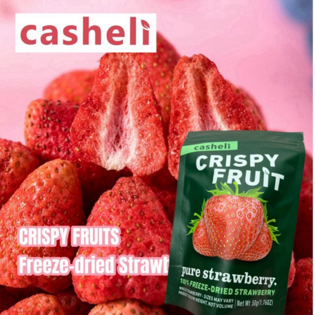 

Casheli Strawberry Kering Freeze Dried Utuh Premium Fresh Baru Crispy Original Sweet Taste