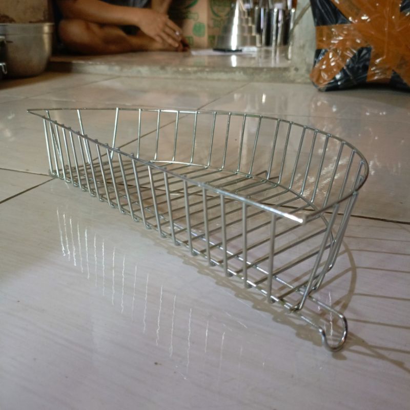 peniris keranjang setengah lingkaran/peniris makanan/peniris minyak/peniris wajan