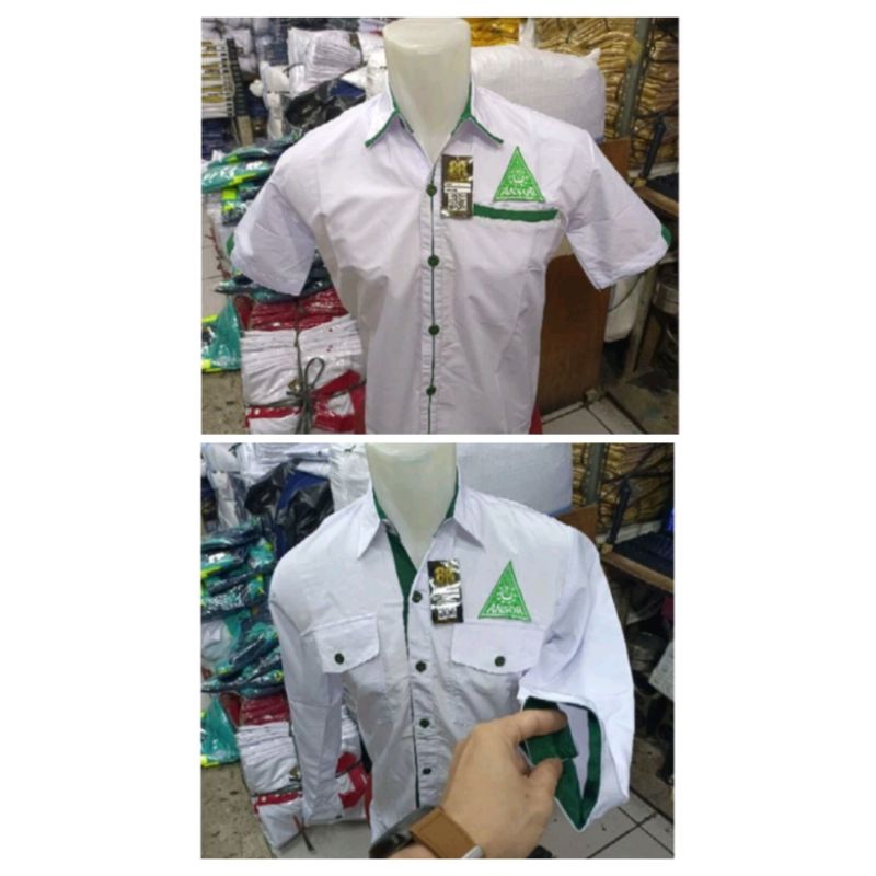 Kemeja ANSOR lengan Pendek dan panjang,Free request nama