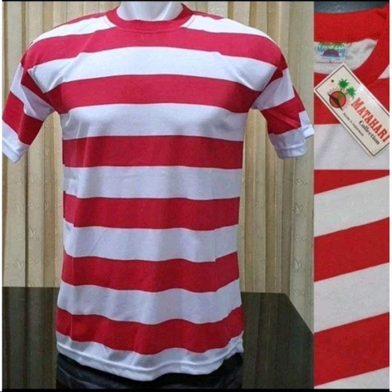Kaos sakera madura merah putih /kaos lorek