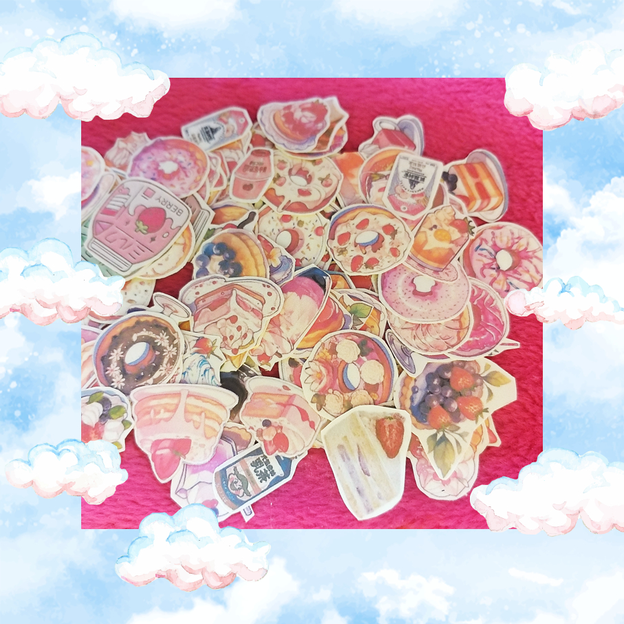 

Sticker yummy makanan minuman Random Harga Satuan murah Sticker tumblr, sticker laptop, sticker diary, sticker jurnal, sticker HP, freebies