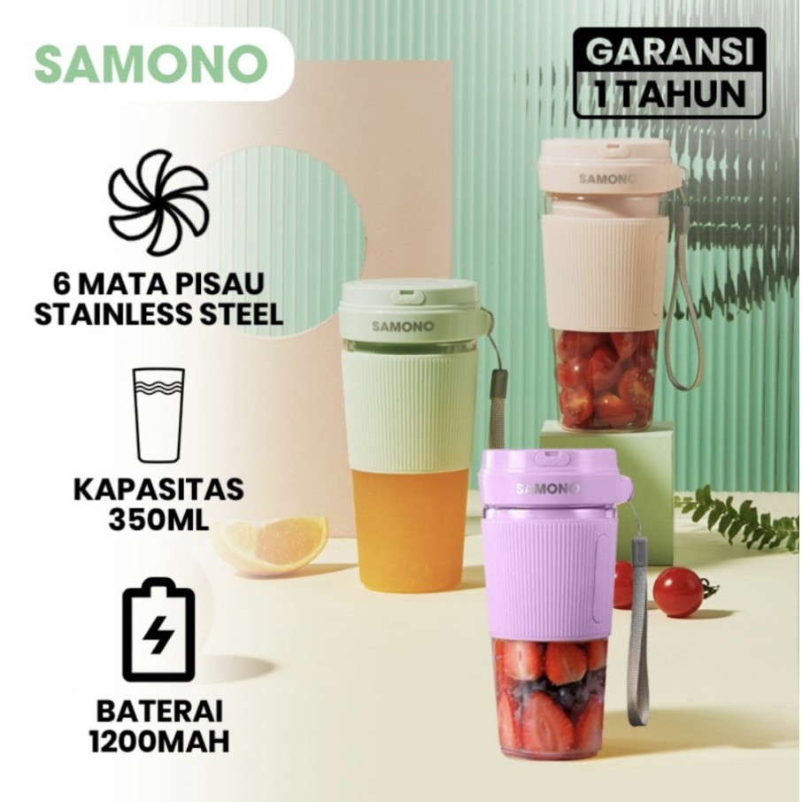 Samono 350ML Juicer Plastik Blender Portable USB 6 Mata Pisau Blender Mini Food Grade SW-Y9 BATAM