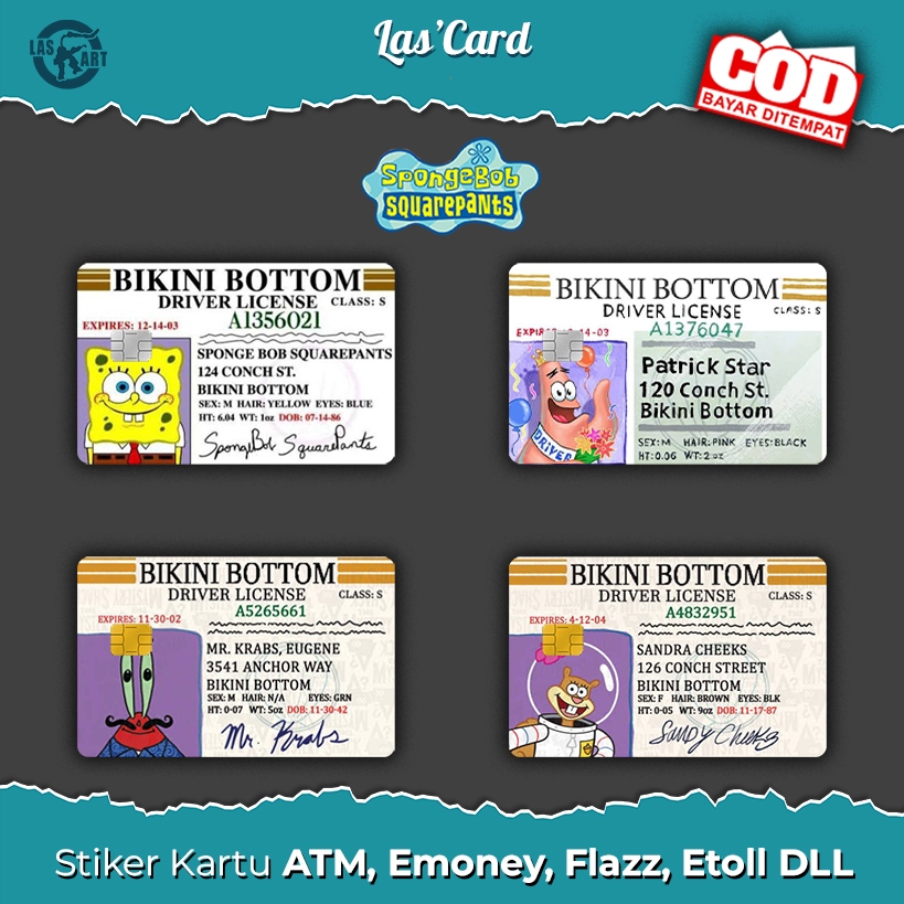 

STIKER ATM SIM SPONGEBOB UNTUK KARTU ATM, E-MONEY, FLAZZ, E-TOLL | GARSKIN KEREN BAHAN STIKER VINYL ANTI AIR