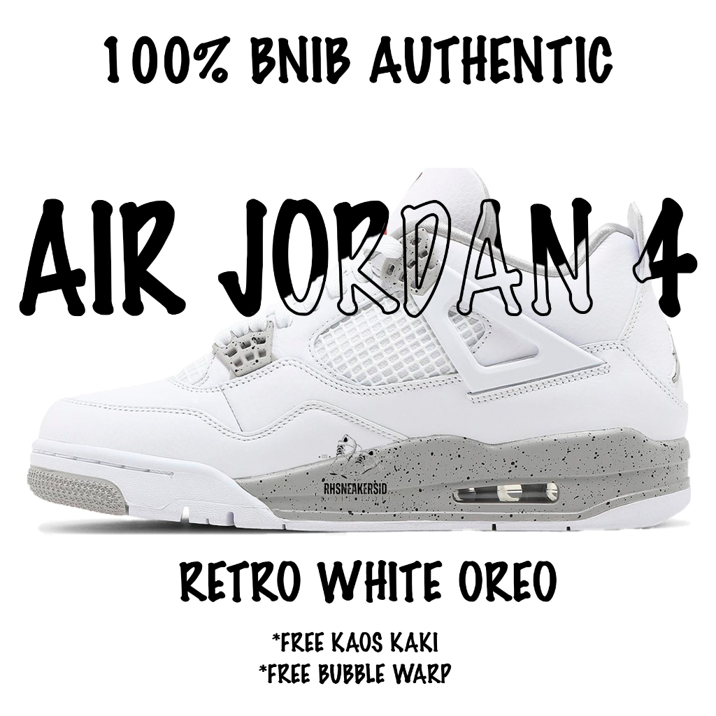 NIKE JORDAN 4 RETRO WHITE OREO FULL TAG (BNIB)