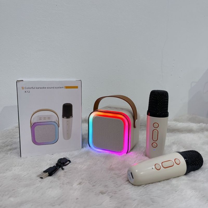 Speaker Bluetooth Mini Wireless K12 LED Disco + Mic 1 Mireless Speaker Bluetooth Karaoke Super Bass