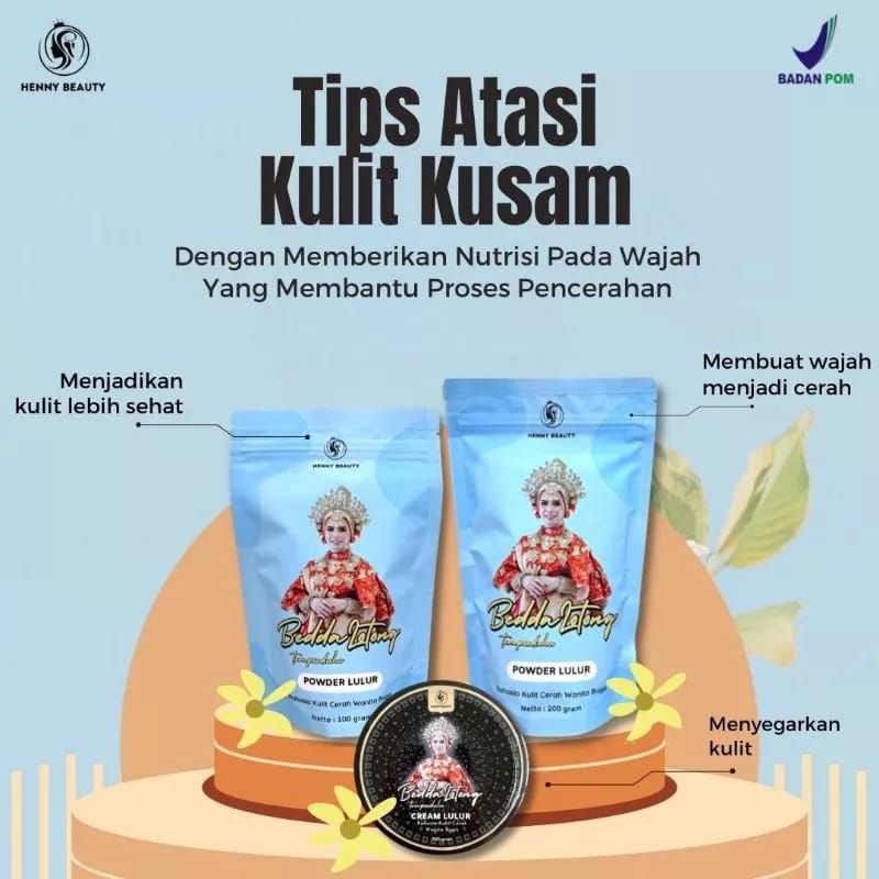 Ay00! bedak lotong 200gr / bedda lotong / lulur viral / beda lotong bubuk henny beauty