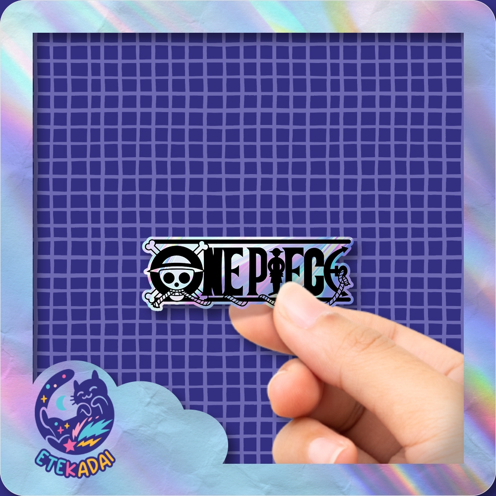 

Stiker Hologram Anime One Piece Logo Black White