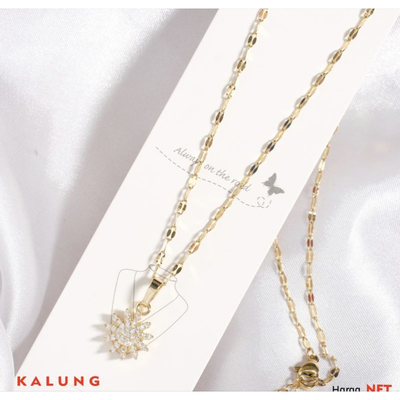 Kalung titanium fashion wanita kalung rantai kalung liontin tas kalung liontin batu