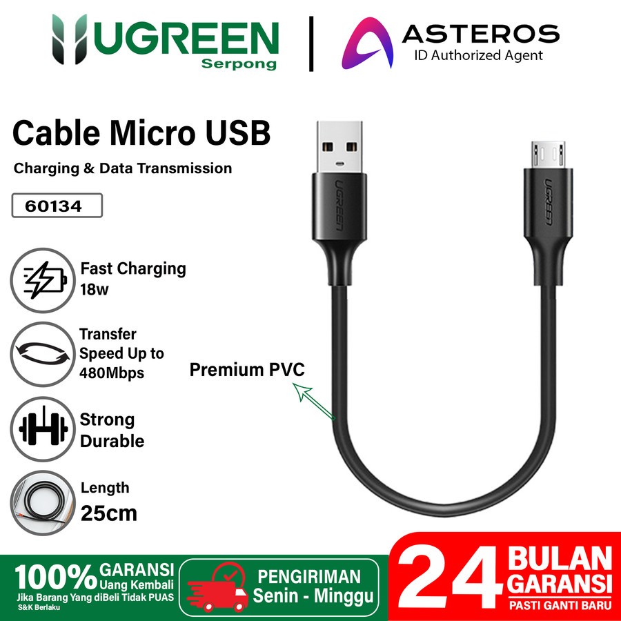 Ugreen Kabel Micro Usb 3A - Kabel Charger Ugreen 60136 60138 60134 Usb 2.0 A
