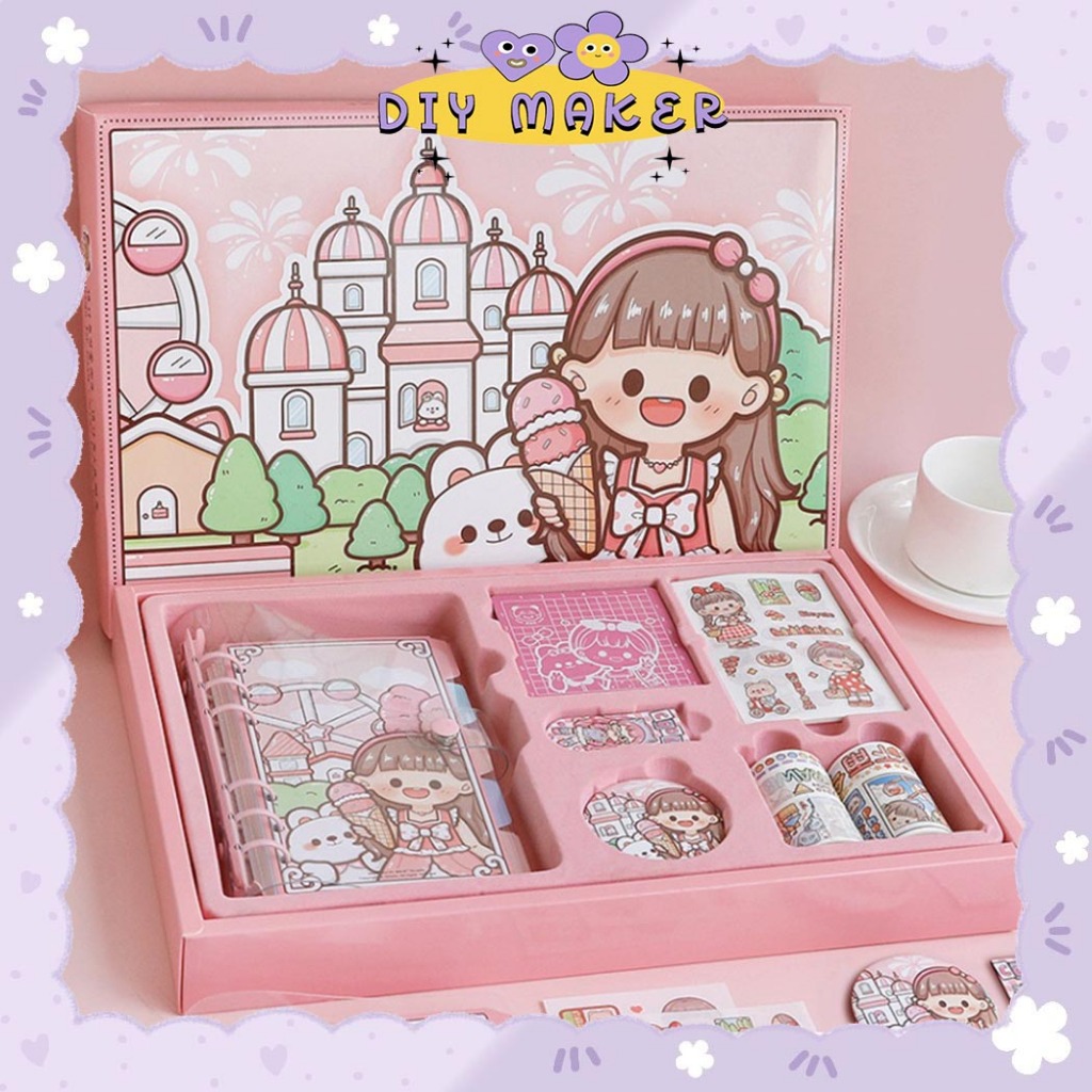 

DM Diary 1 Set Buku 6IN1 Jurnal Binder Aesthetic Buat Hadiah Ulang Tahun Edisi Dodo Girl Set TLD81