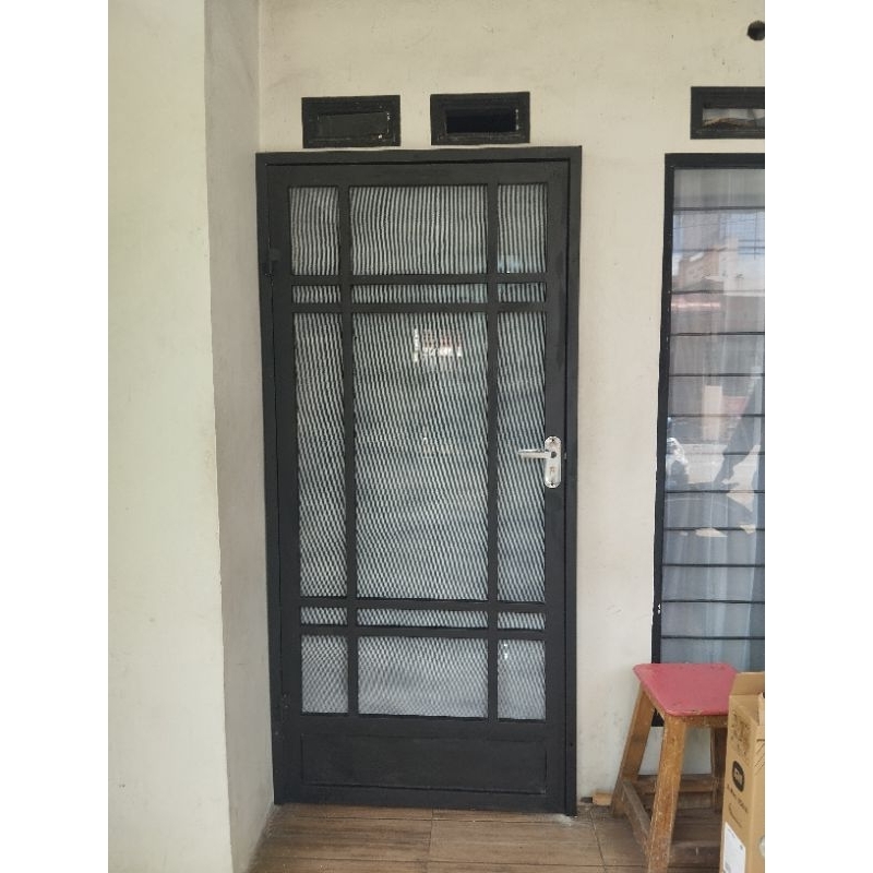 PINTU TRALIS BESI, PINTU KAWAT NYAMUK, PINTU OUTDOOR, PINTU INDOOR, Pintu Single besi minimalis