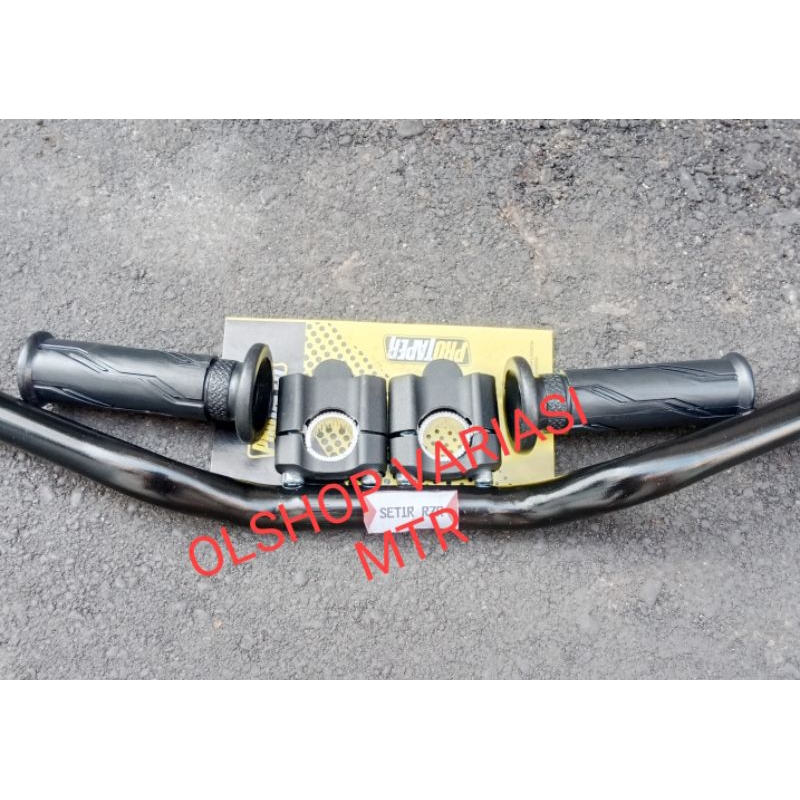 (3in1) paketan stang RZR set raiser stang+sarung gas model yamaha X-RIDE BEAT STREET RXZ KLX RXKING