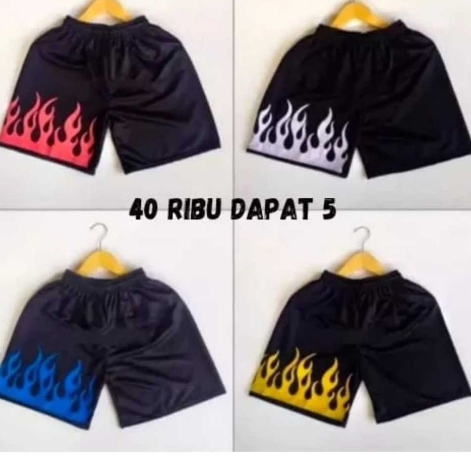 Paket Celana Pendek Pria / Celana Pendek Motif Api / Celana Pendek Pria Dewasa /Celana Pendek Santai