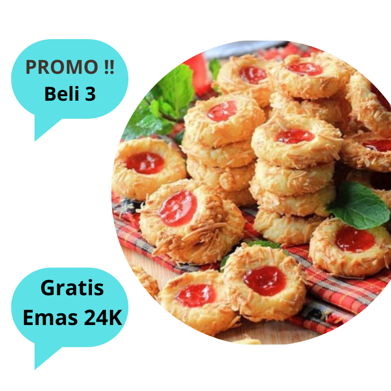 

Kue Kering Thumbprint Selai Strawberry (±)250g