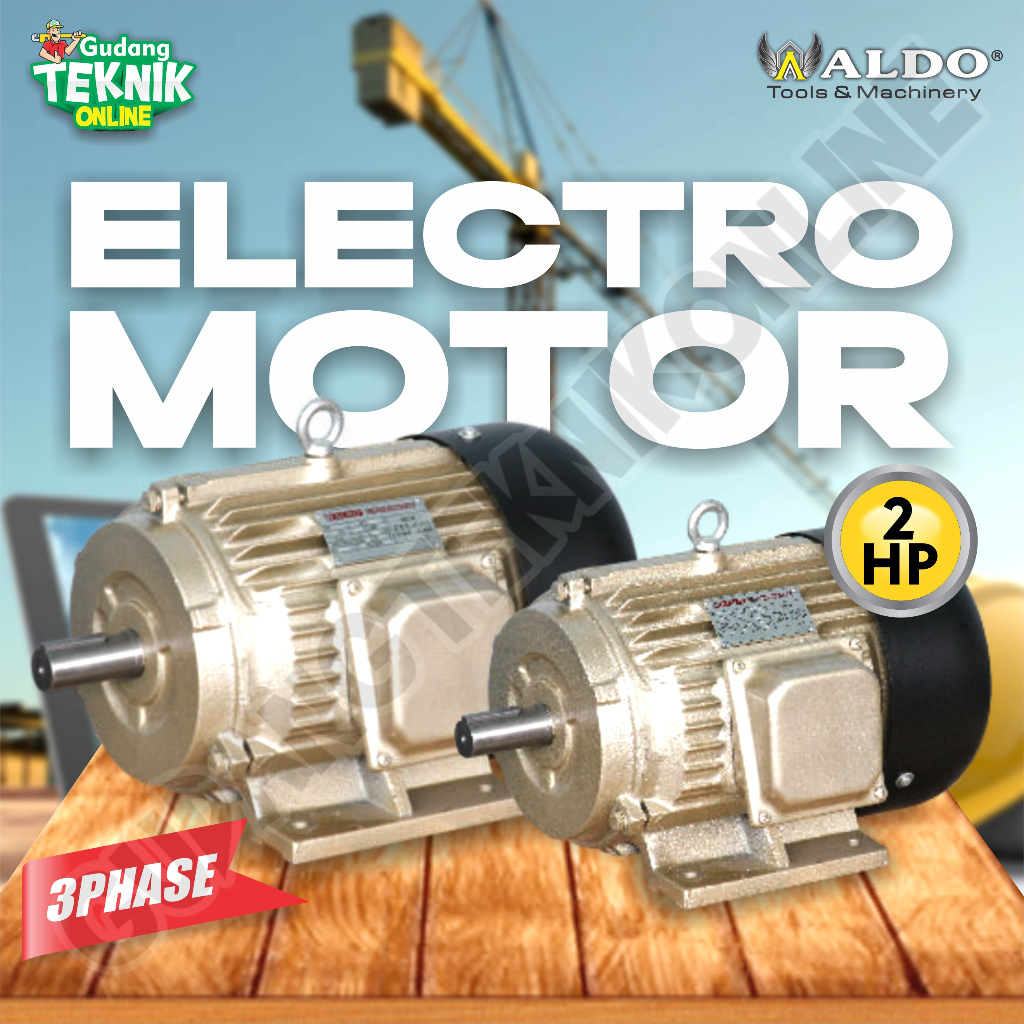 Dinamo Motor Penggerak 2Hp 4P 3Ph 1400Rpm ALDO / Elektro Motor ALDO 2Hp 3 Phase Dinamo Motor Pengger