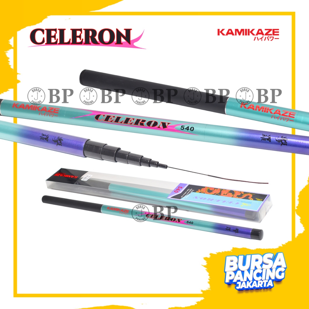 Kamikaze Joran Tegek Celeron 240cm - 720cm Carbon Joran Tegek Ruas pendek