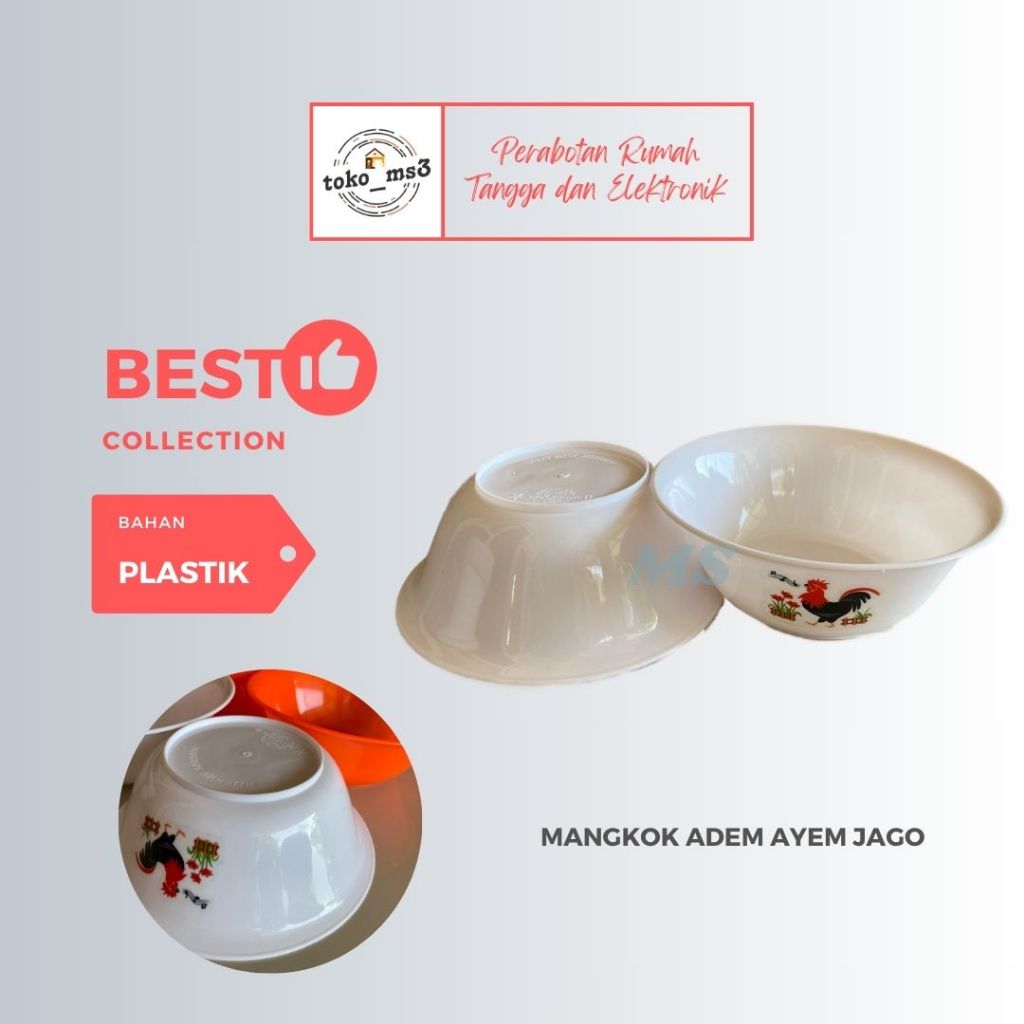Mangkok Jago/Mangkok Adem Ayam Jago Plastik Keramik