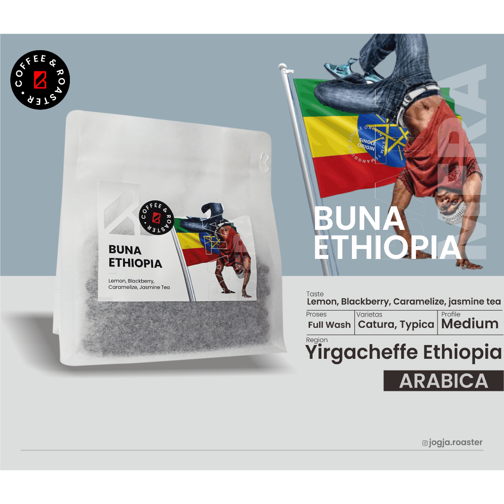 

Biji Kopi Arabika "Buna Ethiopia " 200 gram | Roast Bean, Grind Bean