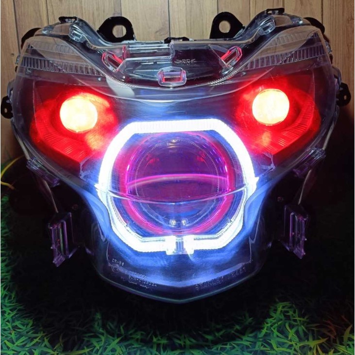REFLEKTOR LAMPU DEPAN BILED YAMAHA MIO GEAR BILED VAHID E10+ LENGKAP D2 LASER 20 WATT