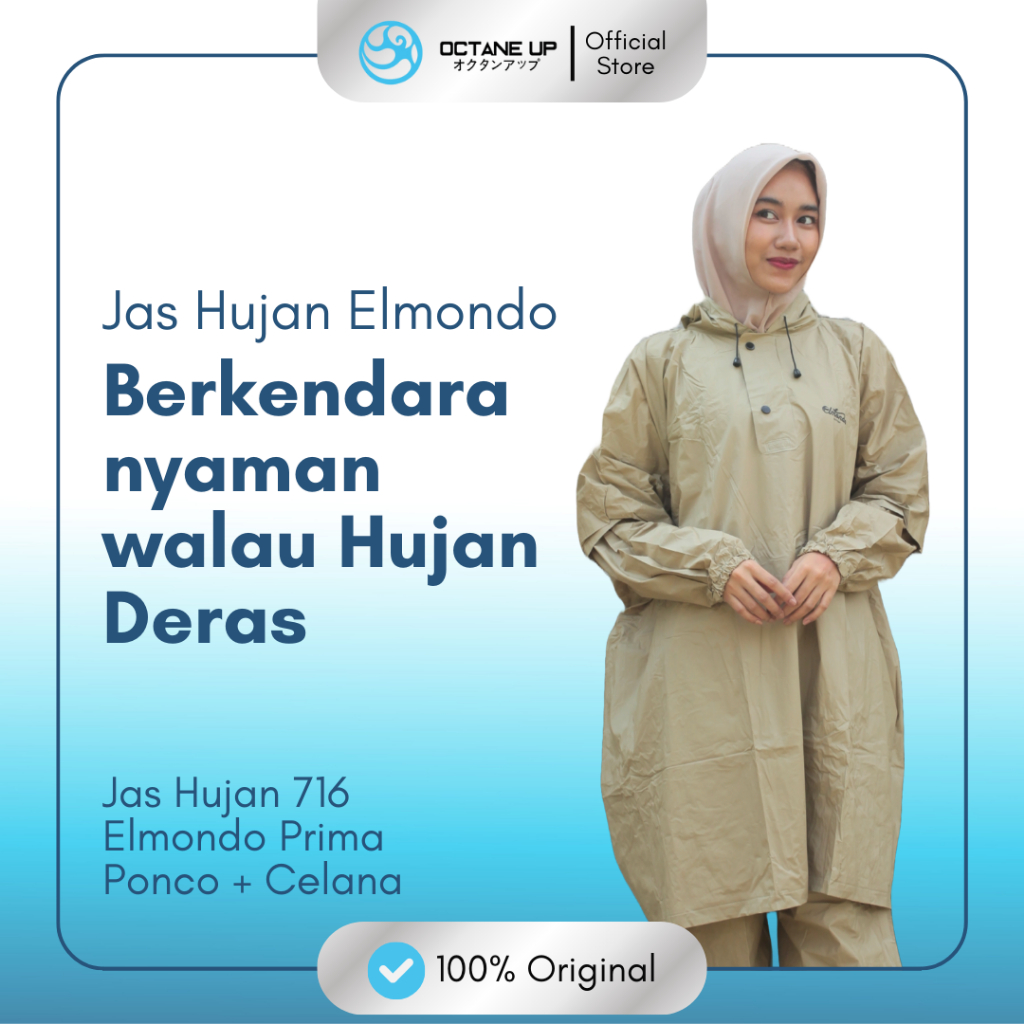 Jas Hujan Setelan Poncho + Celana Dewasa Prima Elmondo 716 Premium Octane Up