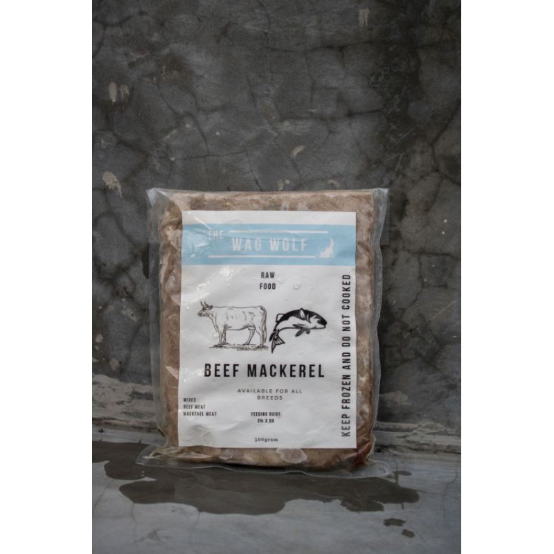 

THE WAG WOLF - Beef mackerel raw food 500gr