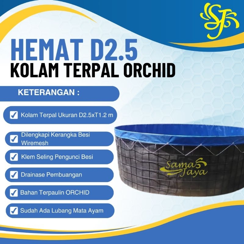 Kolam Terpal Bulat D2,5 Paket Hemat - Kolam Terpal Orchid - Kolam Ikan