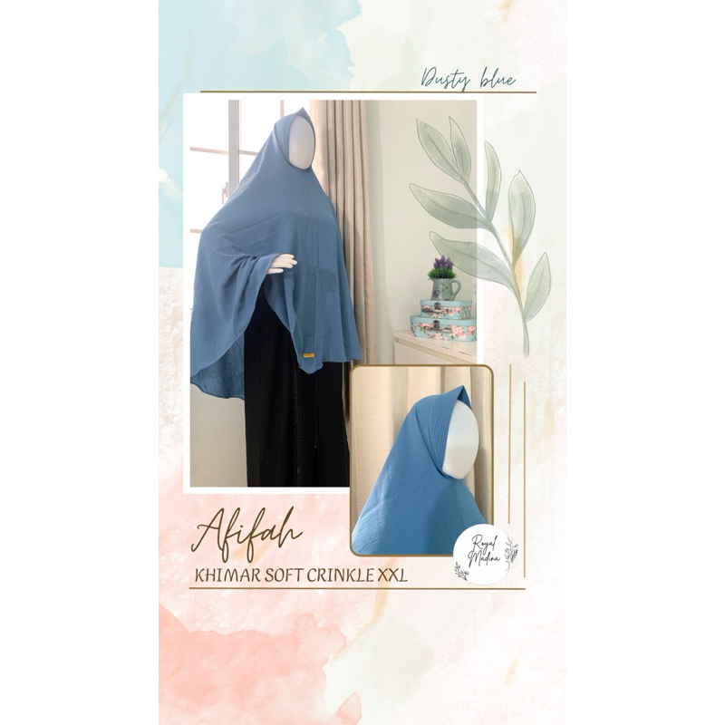 Khimar Afifah pet , jilbab syari crinkle soft XXL