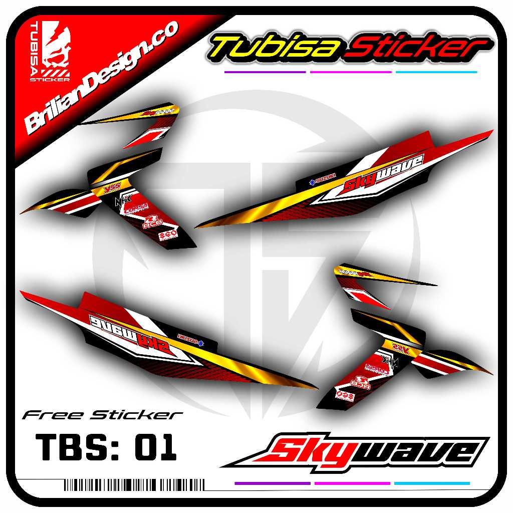 Sticker Striping Variasi Skywave - Stiker Striping List Variasi Motor Skywave. TBS.01