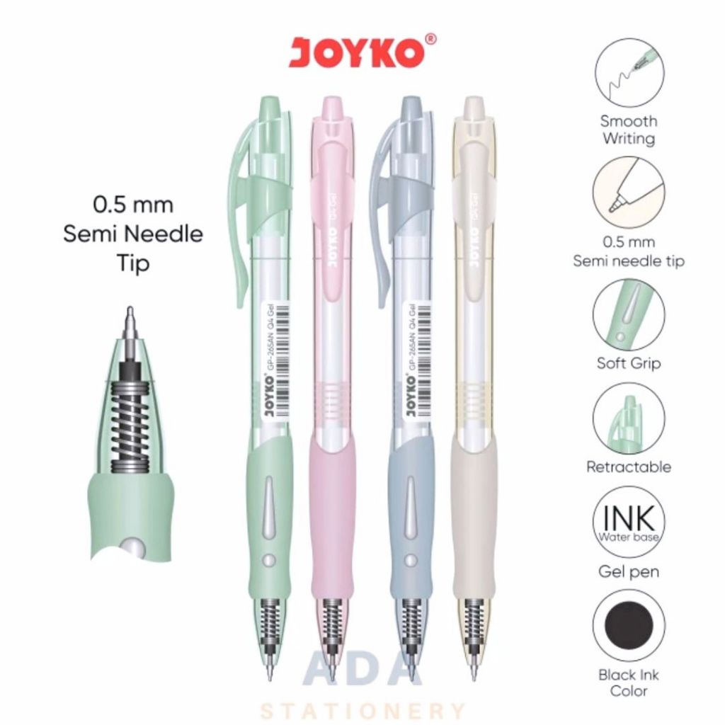 

(1pc) gel pen JOYKO GP-265AN q4 pastel/ 0.5mm/pulpen gel joyko/bolpen