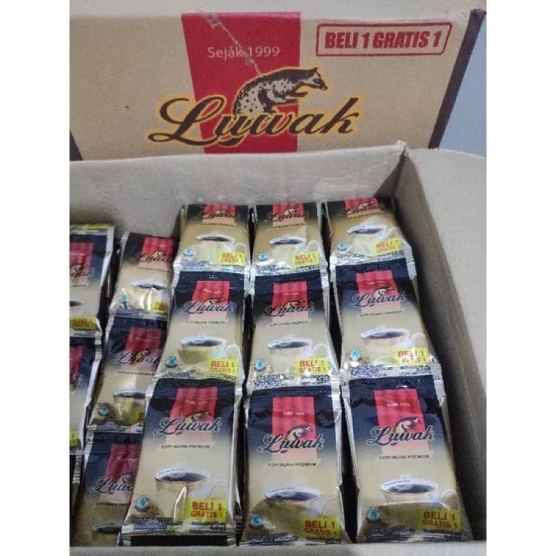 

LUWAK KOPI Hitam Kemasan Mini Premium Tanpa Gula 1 Renceng isi 15 x 6gr