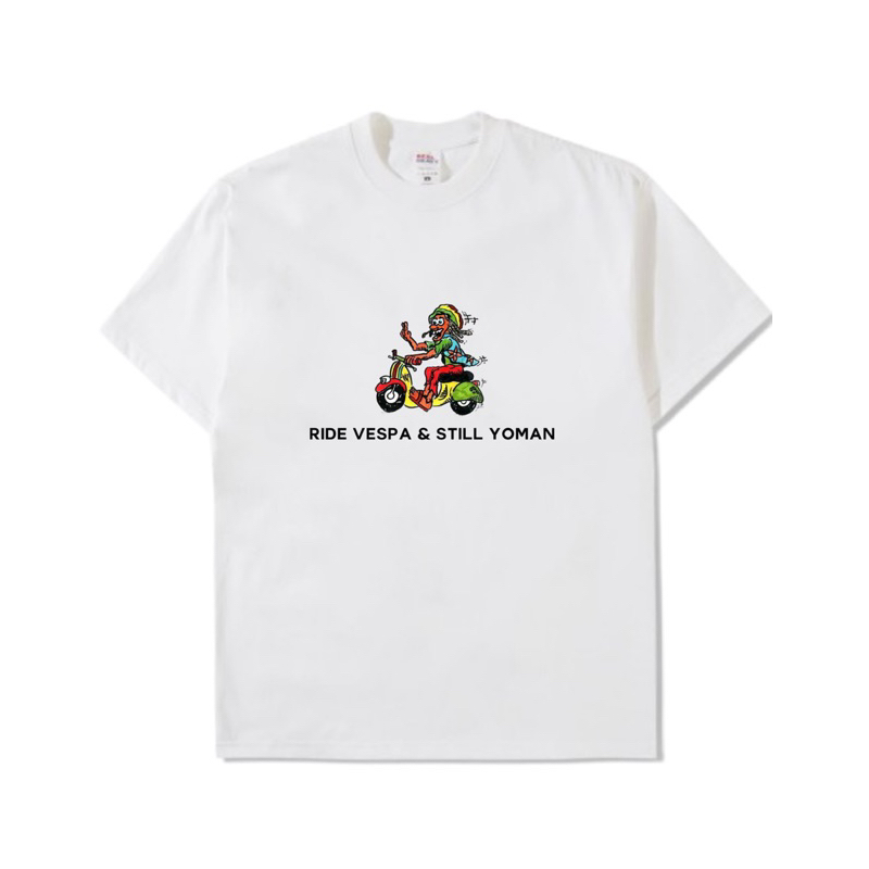 Scootshirt - Ride Vespa & Still Yoman / Baju Vespa Putih / Kaos Vespa Terbaru / Kaos Vespa Putih / B