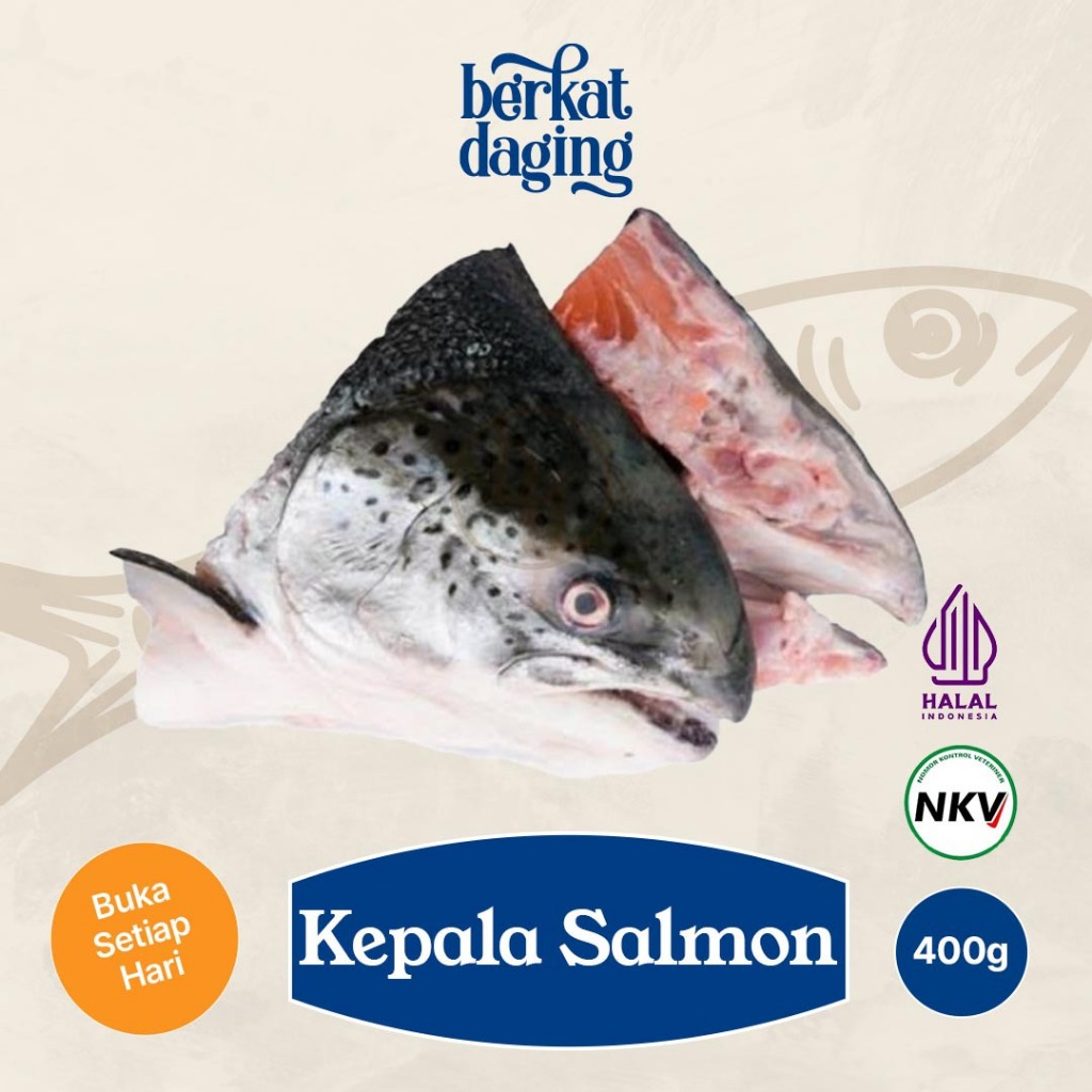 

Kepala Ikan Salmon - Fresh Banyak Daging Premium - BERKAT DAGING