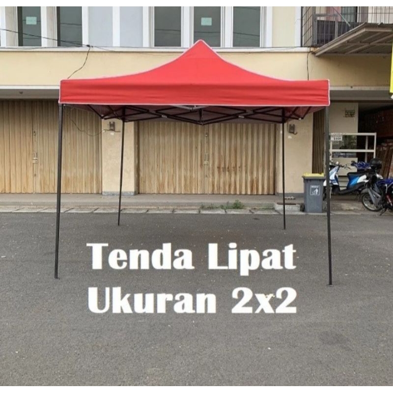 Tenda lipat 2x2 rangka hitam