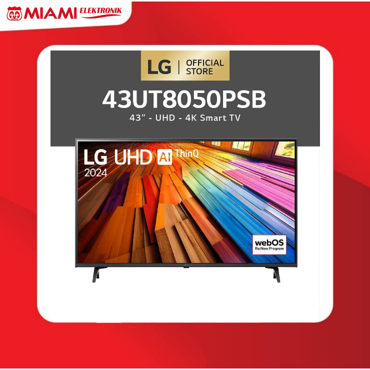 LG 43UT8050PSB / 43UT8050 Smart TV / Televisi 43 Inch - 4K UHD High End 60HZ - HDR10 Pro- AI ThinQ -